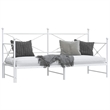 Pemberly Row Contemporary Steel Daybed With Trundle in White