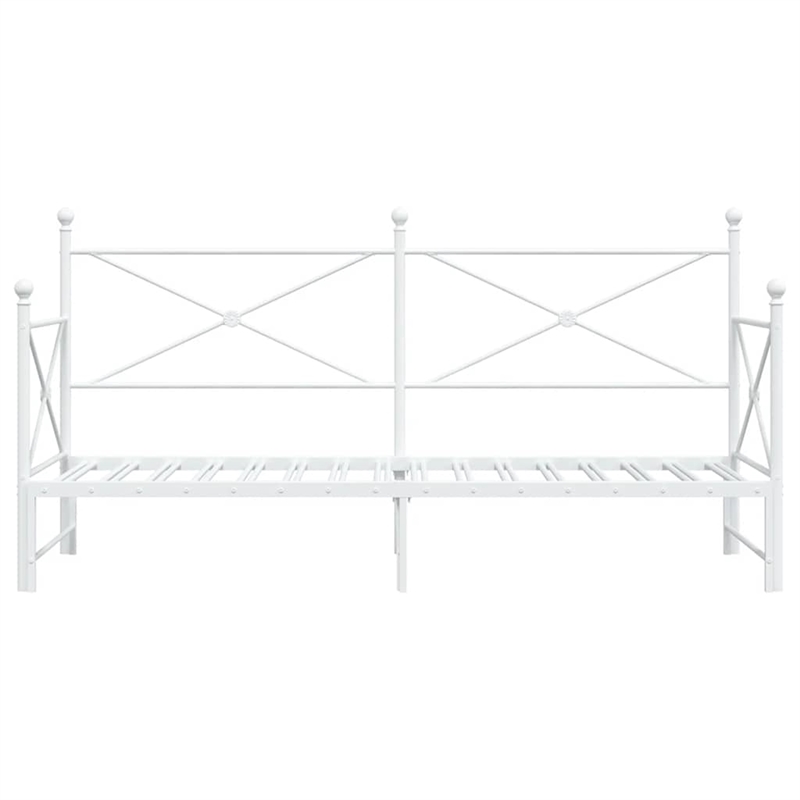 Pemberly Row Contemporary Steel Daybed With Trundle in White
