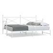 Pemberly Row Contemporary Steel Daybed With Trundle in White