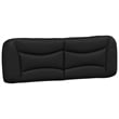 Pemberly Row Engineered Wood Faux Leather Queen Bed Frame in Black and White