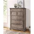 Pemberly Row Set of 5 - Gray Panel Queen Bed & Dresser & 2 Nightstands & Chest