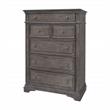 Pemberly Row Set of 4 Gray Panel King Bed & Dresser & Nightstand & Chest