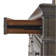 Pemberly Row Set of 4 Gray Panel King Bed & Dresser & Nightstand & Chest