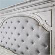 Pemberly Row Set of 3 - Rustic Ivory Upholstered Panel King Bed & 2 Nightstands