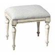 Pemberly Row Set of 2 Rustic Ivory Wood Vanity Bench and Desk