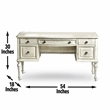 Pemberly Row Set of 2 Rustic Ivory Wood Vanity Bench and Desk