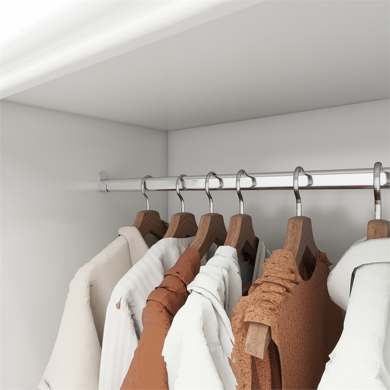 Pemberly Row Modern 2-Doors Wood Bedroom Armoire / Wardrobe Closet in White