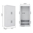 Pemberly Row Modern 2-Doors Wood Bedroom Armoire / Wardrobe Closet in White