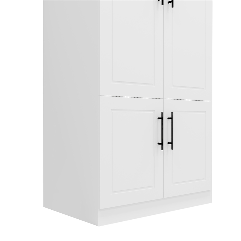 Pemberly Row Modern 2-Doors Wood Bedroom Armoire / Wardrobe Closet in White