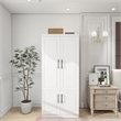 Pemberly Row Modern 2-Doors Wood Bedroom Armoire / Wardrobe Closet in White