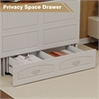 Pemberly Row Queen Wood Murphy Bed Cabinet with Built-in Charger White