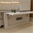 Pemberly Row Queen Wood Murphy Bed Cabinet with Built-in Charger White