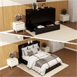 Pemberly Row Queen Wood Murphy Bed with Drawers and Charging Station in Black