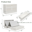 Pemberly Row Guest Room Wood White Cabinet Murphy Bed with Storage Space Drawer