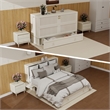 Pemberly Row Guest Room Wood White Cabinet Murphy Bed with Storage Space Drawer