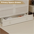 Pemberly Row Guest Room Wood White Cabinet Murphy Bed with Storage Space Drawer