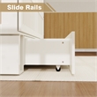 Pemberly Row Guest Room Wood White Cabinet Murphy Bed with Storage Space Drawer
