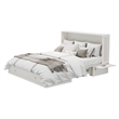 Pemberly Row Guest Room Wood White Cabinet Murphy Bed with Storage Space Drawer