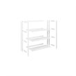 Pemberly Row Modern Solid Wood 3-Shelves Folding Bookcase in White