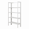 Pemberly Row Modern Solid Wood 4-Shelves Folding Bookcase in White