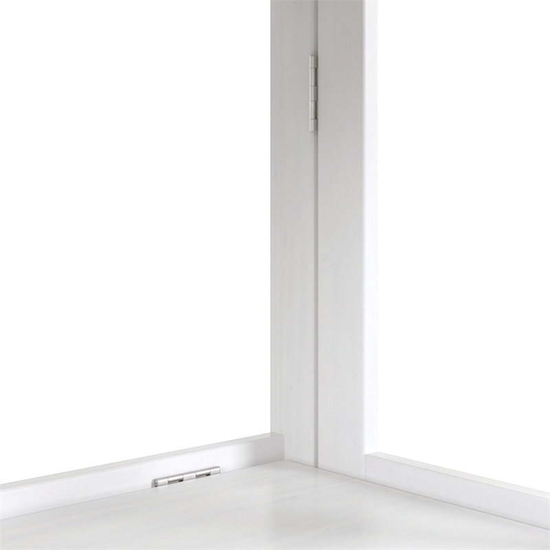 Pemberly Row Modern Solid Wood 4-Shelves Folding Bookcase in White