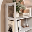 Pemberly Row Modern Solid Wood 4-Shelves Folding Bookcase in White