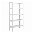 Pemberly Row Modern Solid Wood 4-Shelves Folding Bookcase in White
