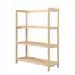 Pemberly Row Modern Solid Wood 3-Shelves Folding Bookcase/Pantry in Unfinished