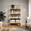 Pemberly Row Modern Solid Wood 4-Shelves Folding Bookcase/Pantry in Unfinished