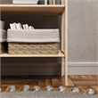 Pemberly Row Modern Solid Wood 4-Shelves Folding Bookcase/Pantry in Unfinished
