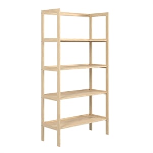 Pemberly Row Modern Solid Wood 4-Shelves Folding Bookcase/Pantry in Unfinished