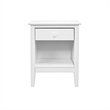 Pemberly Row White Solid Wood Single Drawer End Table/Nightstand with Cubby
