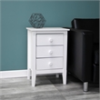Pemberly Row Modern Solid Wood 3-Drawers End Table/Nightstand in White
