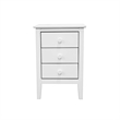 Pemberly Row Modern Solid Wood 3-Drawers End Table/Nightstand in White