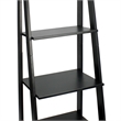 Pemberly Row Modern Solid Wood 5-Shelves Ladder Bookcase in Black