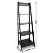 Pemberly Row Modern Solid Wood 5-Shelves Ladder Bookcase in Black