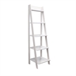 Pemberly Row Modern Solid Wood 5-Shelves Ladder Bookcase in White