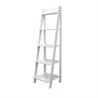 Pemberly Row Modern Solid Wood 5-Shelves Ladder Bookcase in White