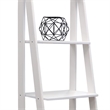 Pemberly Row Modern Solid Wood 5-Shelves Ladder Bookcase in White