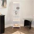 Pemberly Row Modern Solid Wood 5-Shelves Ladder Bookcase in White