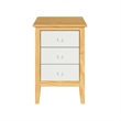 Pemberly Row Modern Solid Wood 3-Drawers End Table in Natural with White Front