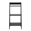 Pemberly Row Modern Solid Wood 3-Shelves Ladder Bookcase in Black