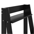 Pemberly Row Modern Solid Wood 3-Shelves Ladder Bookcase in Black