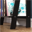Pemberly Row Modern Solid Wood 3-Shelves Ladder Bookcase in Black