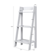 Pemberly Row Modern Solid Wood 3-Shelves Ladder Bookcase in White