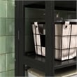 Pemberly Row Modern Solid Wood 3-Shelves Folding Bookcase in Black