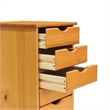 Pemberly Row Modern Solid Wood 6-Drawers Roll Utility Cart in Med Pine