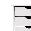 Pemberly Row Modern Solid Wood 6-Drawers Roll Utility Cart in White