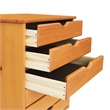 Pemberly Row Modern Solid Wood 6-Drawers Wide Roll Utility Cart in Med Pine