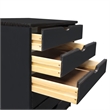 Pemberly Row Modern Solid Wood 6-Drawers Wide Roll Utility Cart in Black